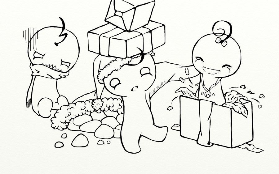 Happy Holidays! (Coloring Page) by DirtClauds on DeviantArt