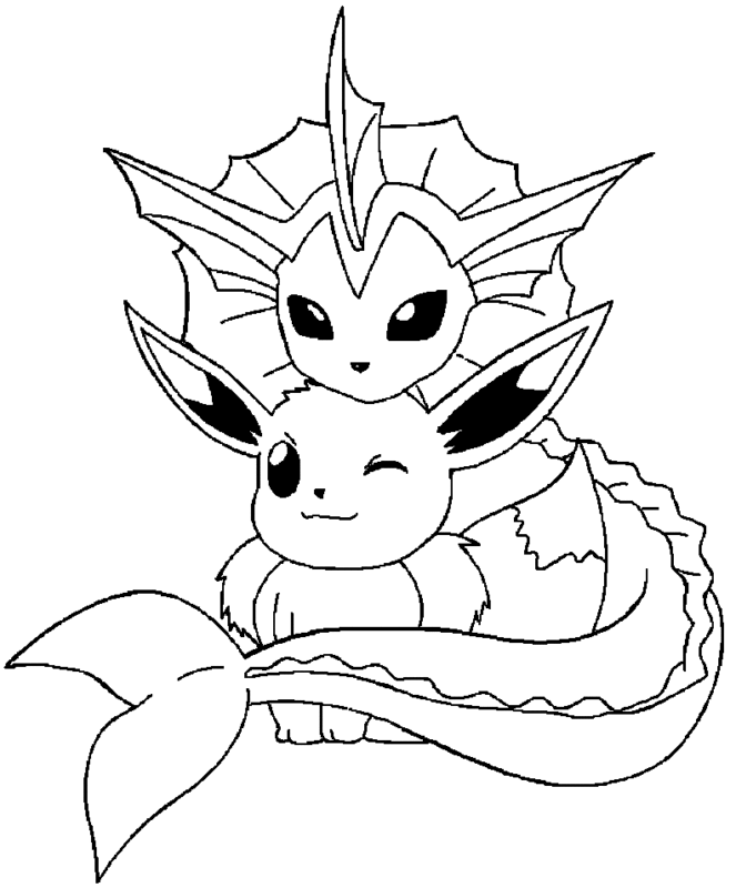 Pokemon Vaporeon Coloring Pages Printable Vaporeon Coloring Pages ...