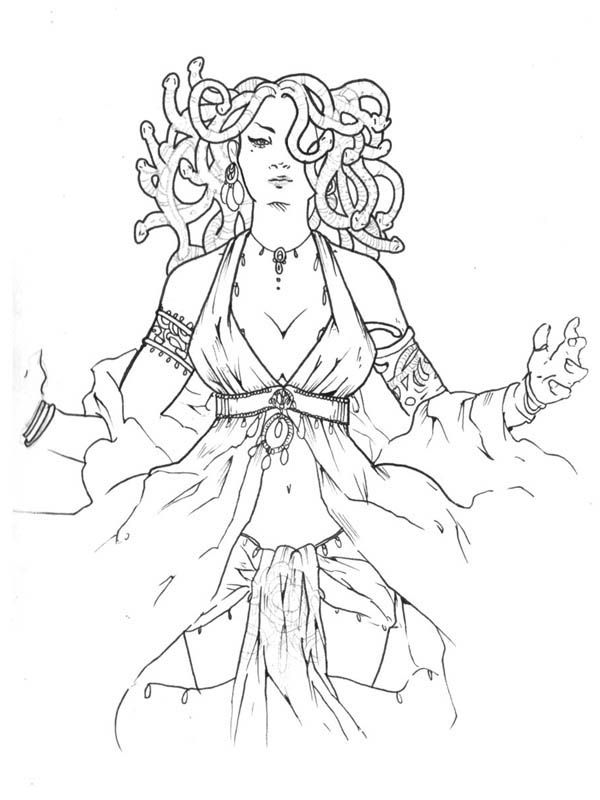 Medusa is a Beautiful Lady Coloring Page - NetArt