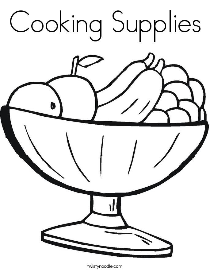 Cooking Supplies Coloring Page - Twisty Noodle