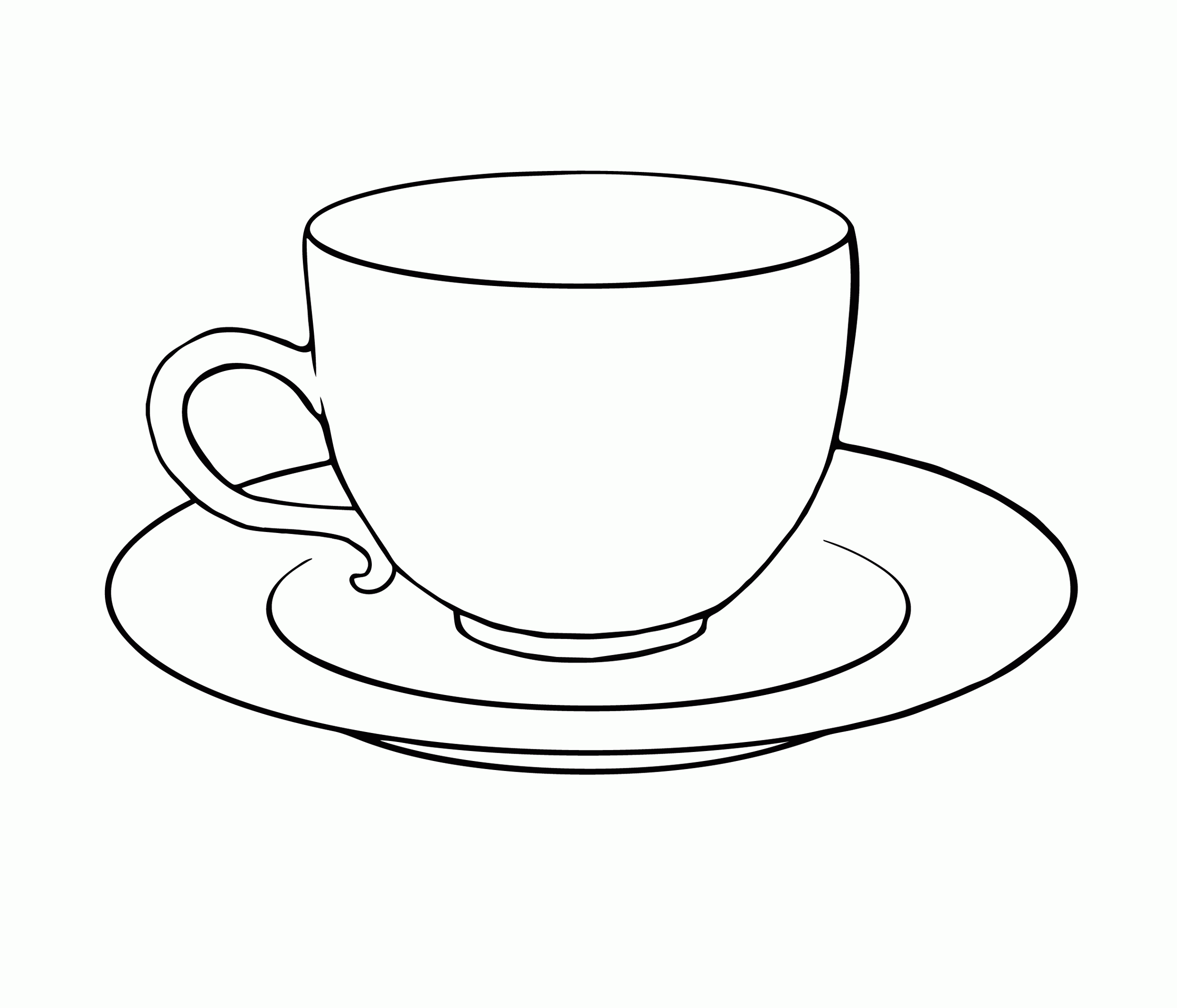 Tea Cup Colouring Page Clipart - Free to use Clip Art Resource