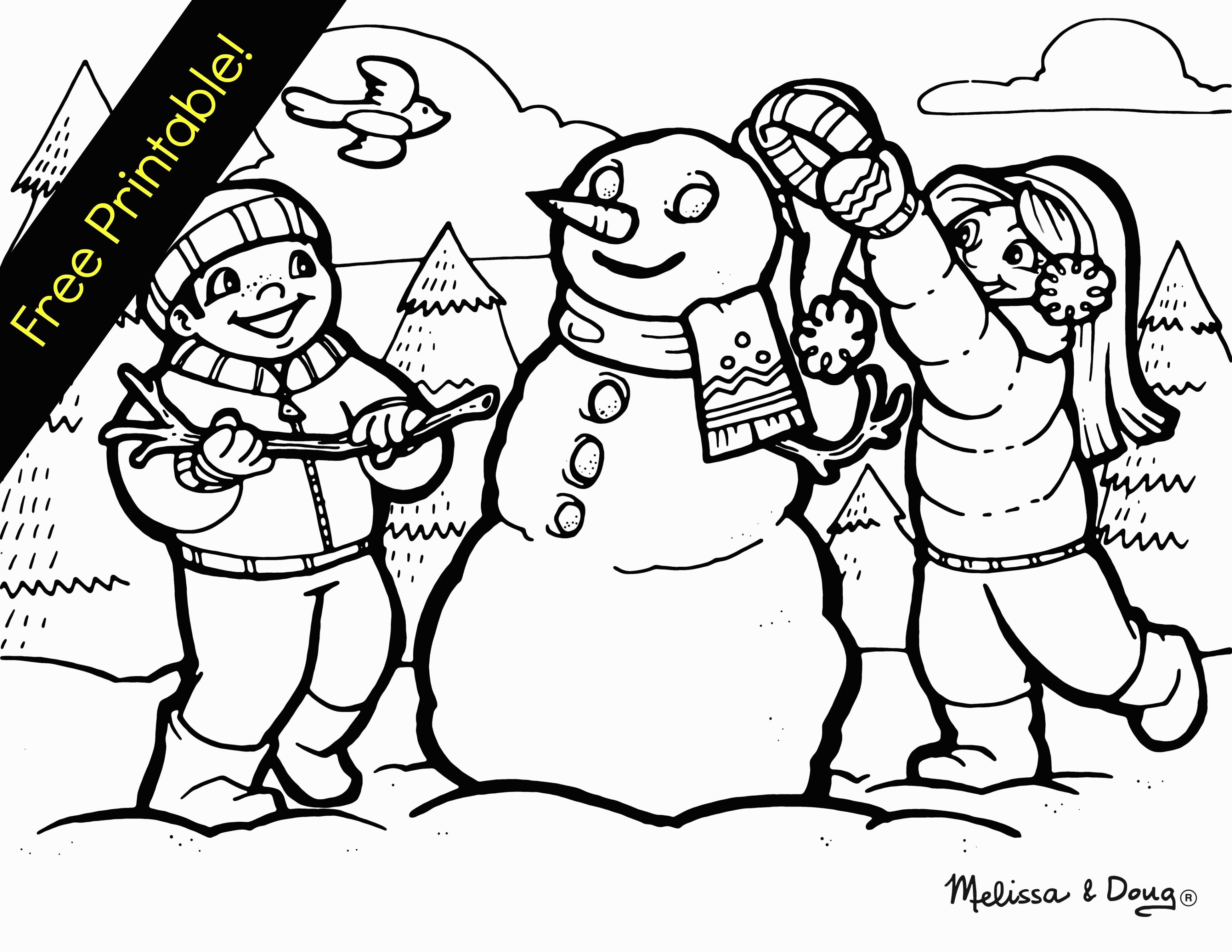 Train Free Coloring Pages Of Kids Playing In The Snow - Widetheme