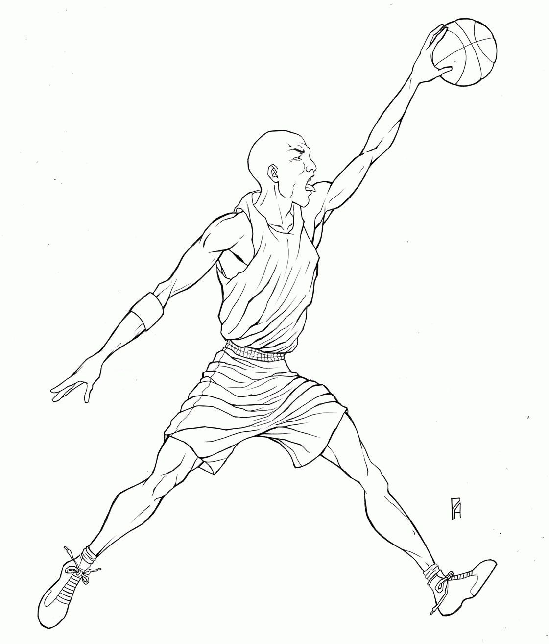 Michael Jordan Dunking Coloring Pages - High Quality Coloring Pages