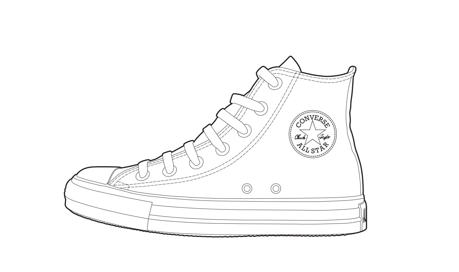 coloring page for kids ~ Coloring Pages Of Converse Shoes ...