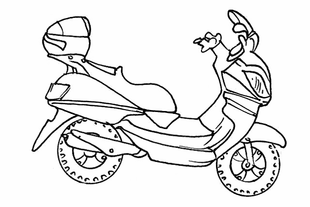 Scooter #3 (Transportation) – Printable coloring pages