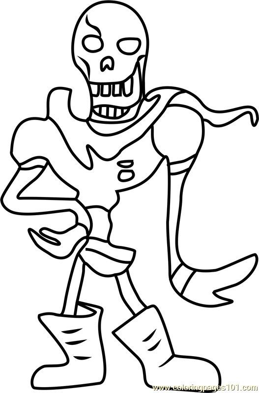 Papyrus Undertale Coloring Page - Free Undertale Coloring ...