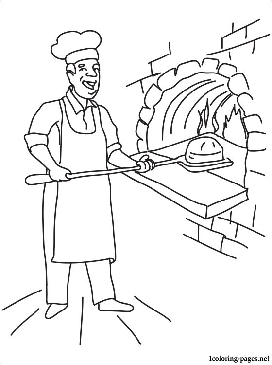 Baker coloring page | Coloring pages