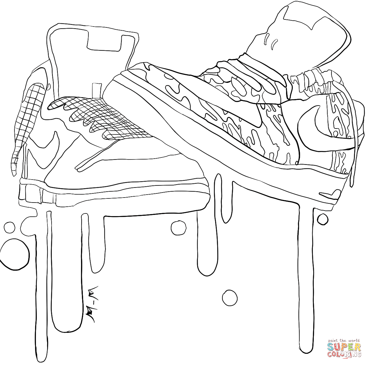 Nike Sneakers coloring page | Free Printable Coloring Pages