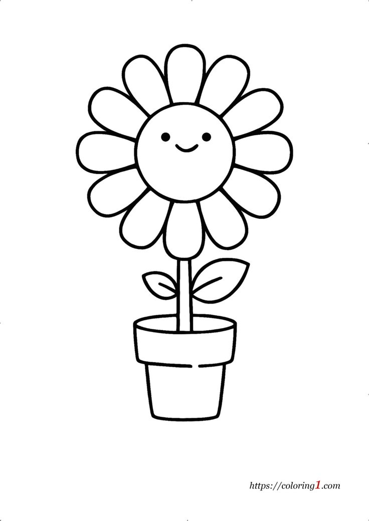 Cute Flower Coloring Pages - 2 Free Coloring Sheets (2021) | Flower  coloring sheets, Printable flower coloring pages, Flower coloring pages