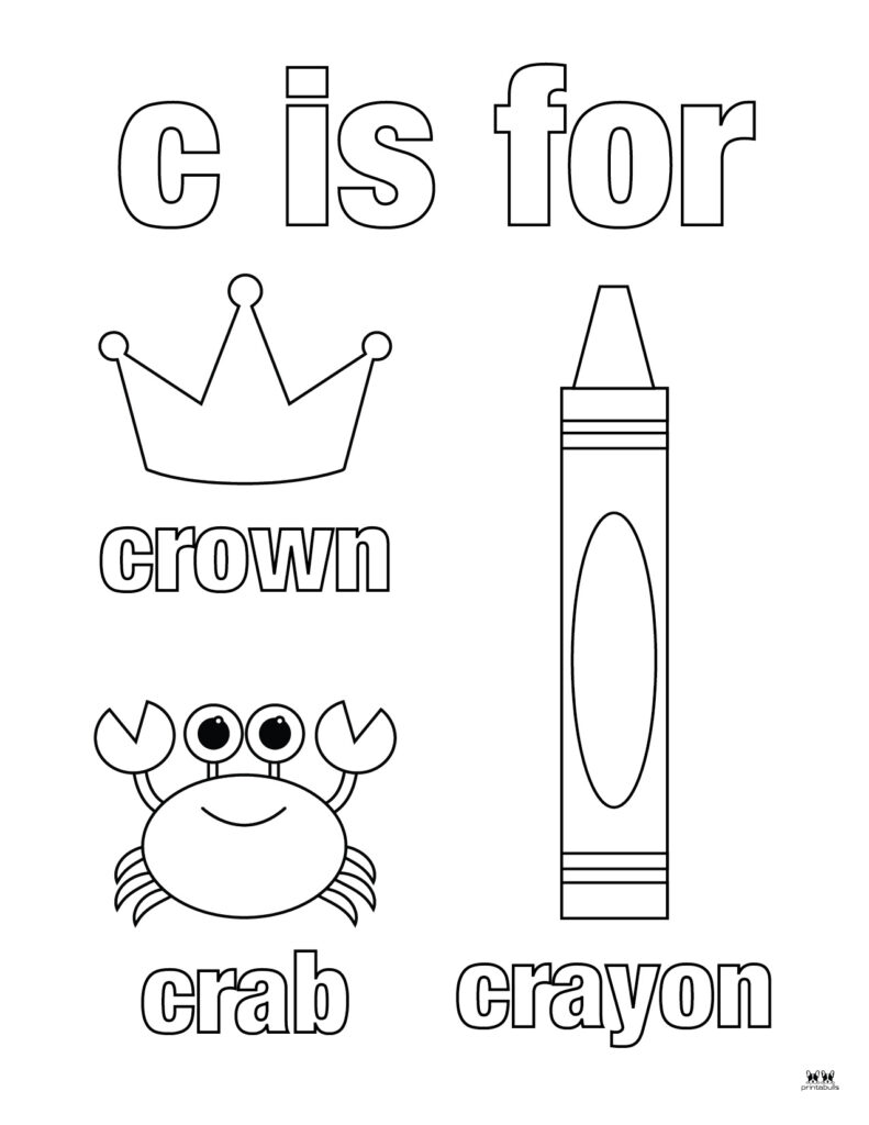 Letter C Coloring Pages - 15 FREE Pages | Printabulls