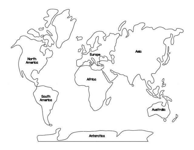 Great Image of Continents Coloring Page - entitlementtrap.com | World map  coloring page, World map continents, Free printable world map