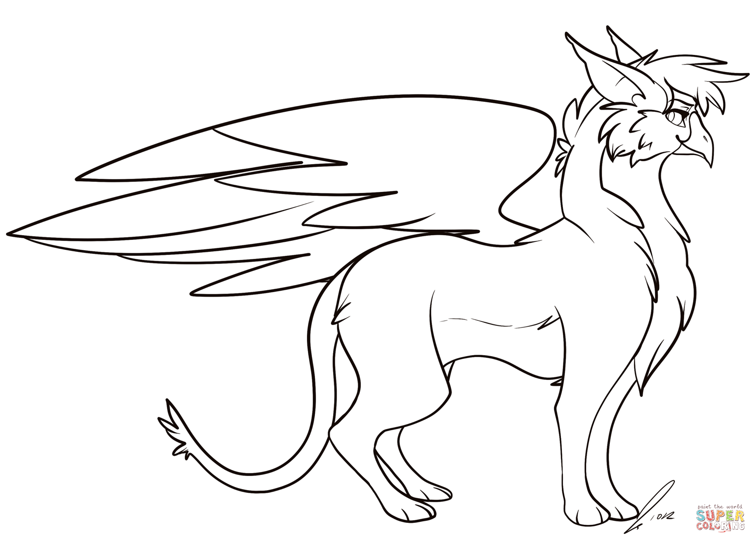 Cartoon Griffin coloring page | Free Printable Coloring Pages