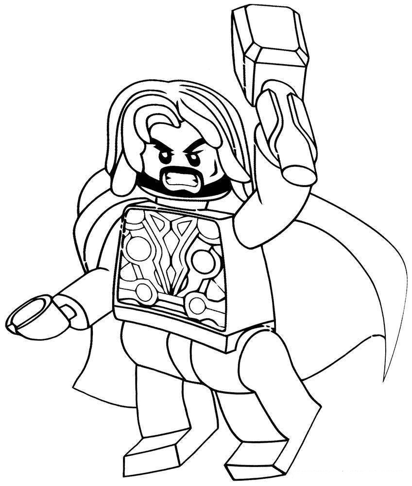 Angry Lego Thor Coloring Page - Free Printable Coloring Pages for Kids