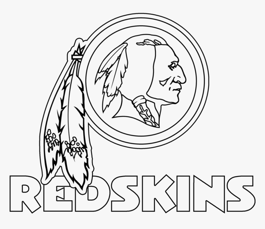 Washington Redskins Coloring Pages Free Colouring - Washington Redskins  Logo Drawing, HD Png Download - kindpng