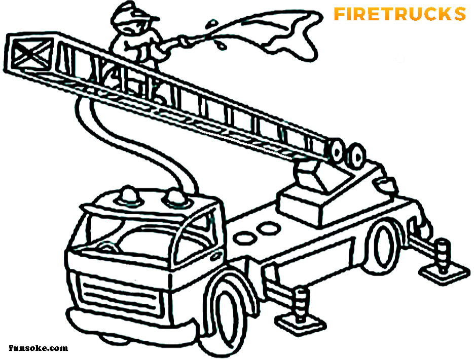 fire truck coloring page printable - Funsoke