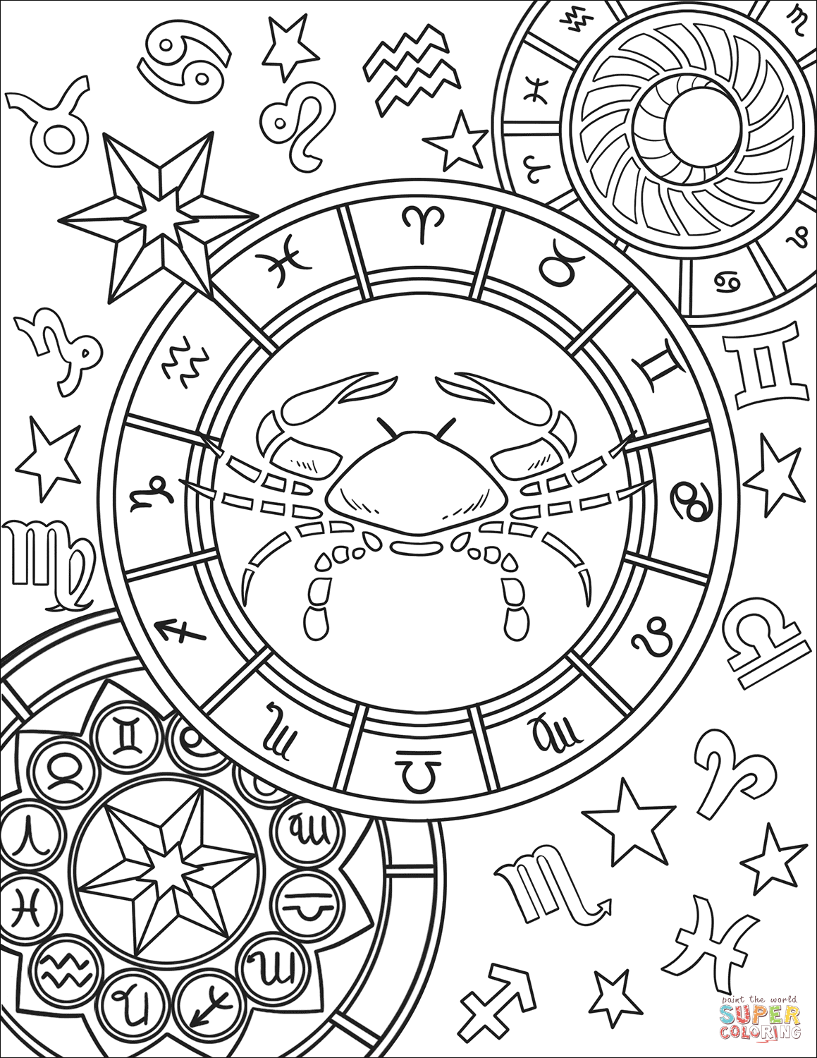 Zodiac Signs Coloring Pages - Coloring Home