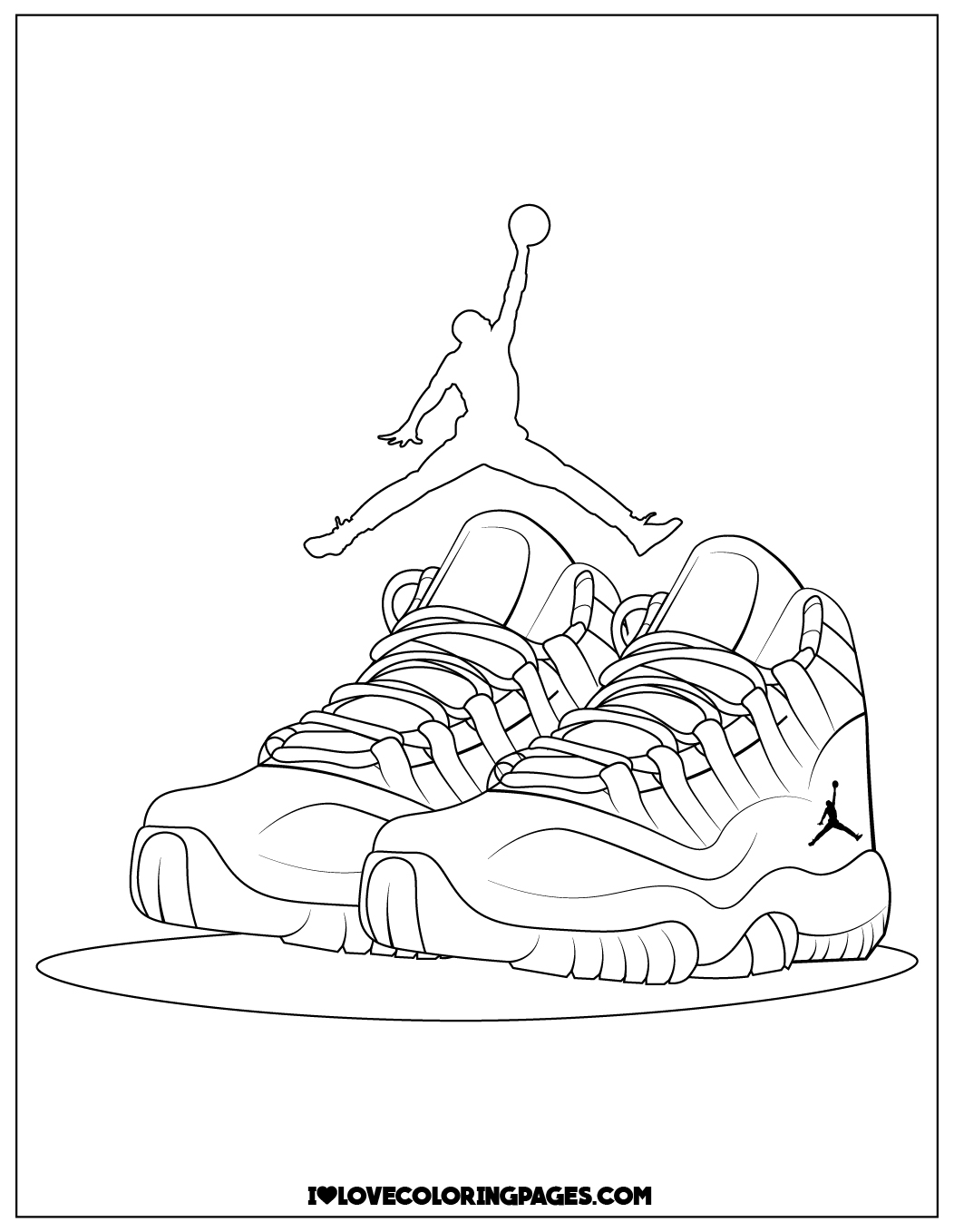 Jordan Shoes Coloring Pages Printable - ilovecoloringpages.com
