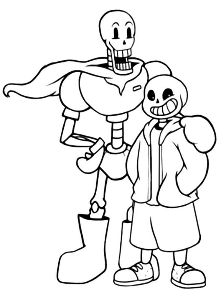 Papyrus with Sans Coloring Page - Free Printable Coloring Pages for Kids