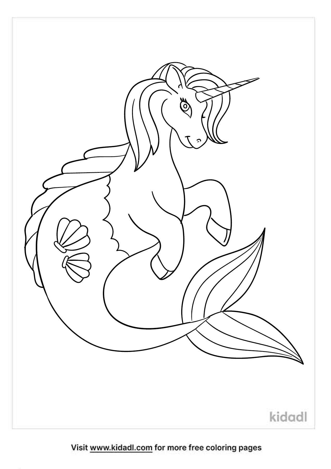 Unicorn Mermaid Coloring Pages Coloring Home