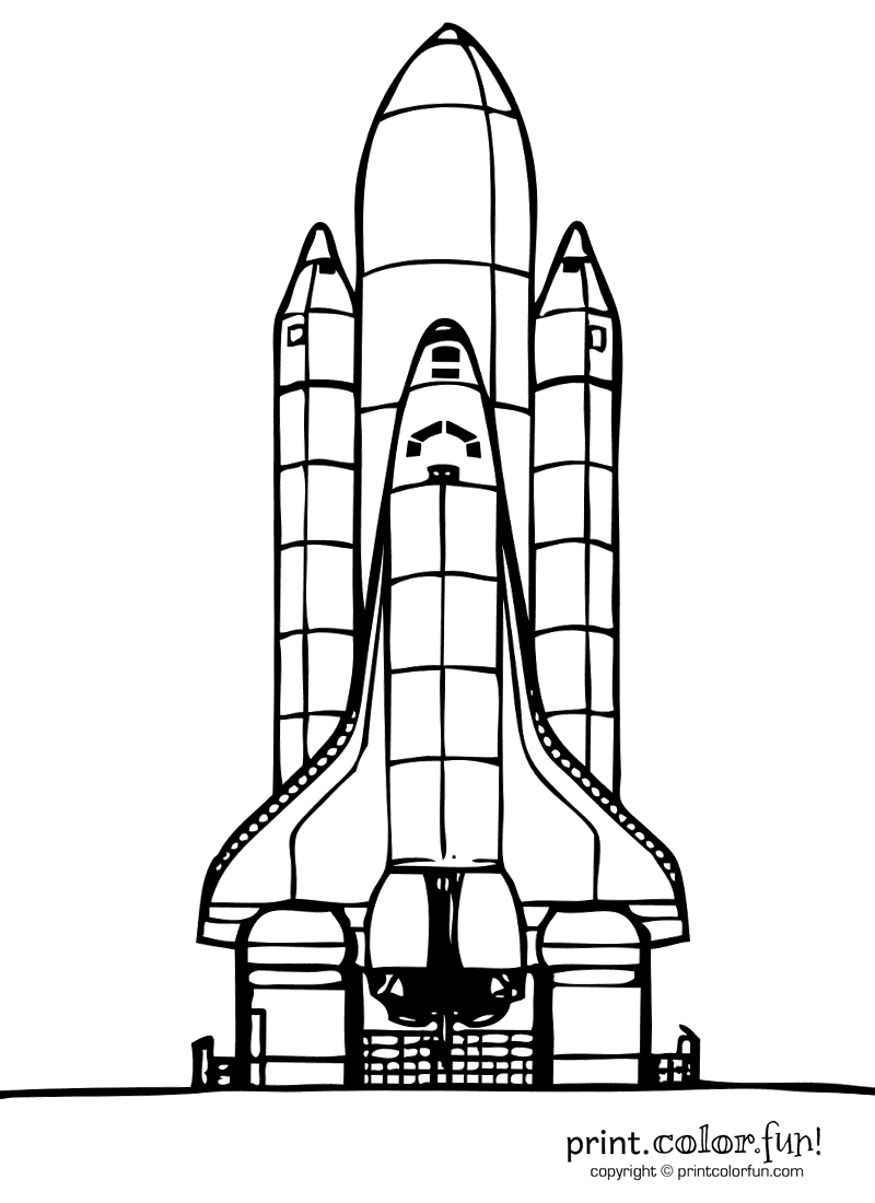 Space shuttle coloring pages