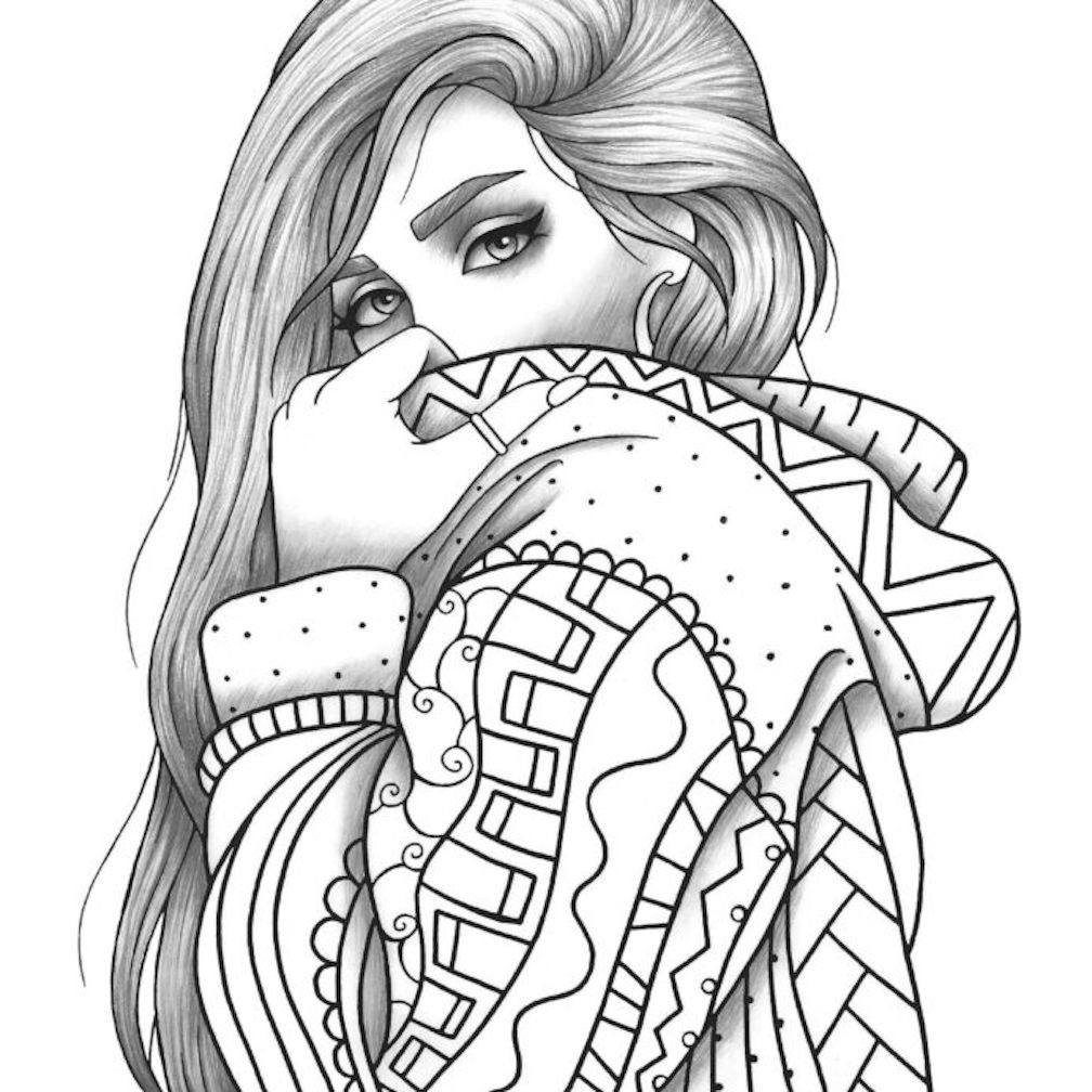 Realistic Girls Coloring Pages   Coloring Home