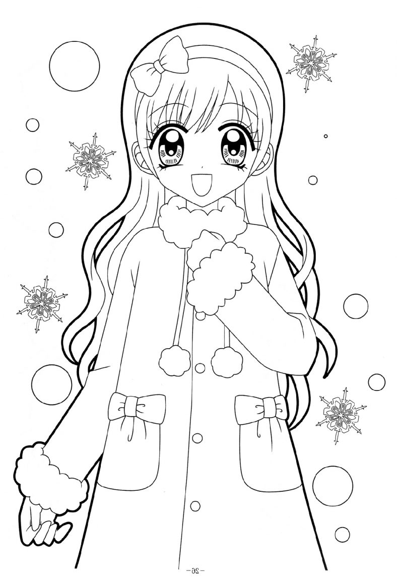 Kawaii Anime Girl Coloring Pages   20 Coloring   Coloring Home