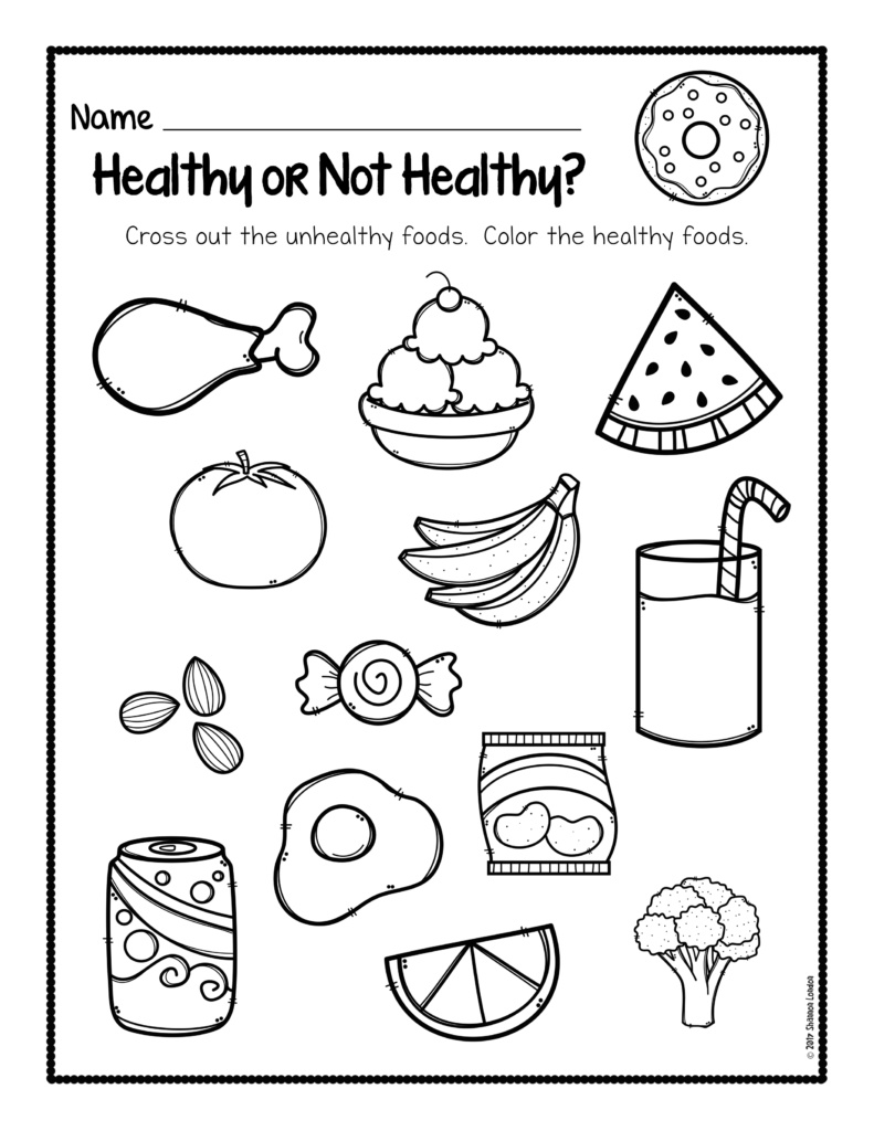 Healthy Foods Worksheet [FREE DOWNLOAD ...