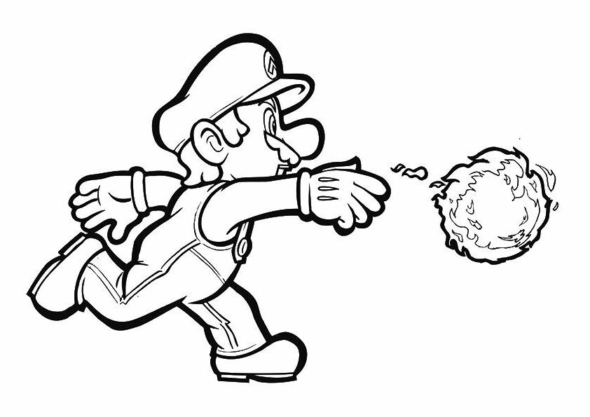 Mario-With-Fire-Ball-16 | Super mario coloring pages, Mario coloring pages,  Cartoon coloring pages