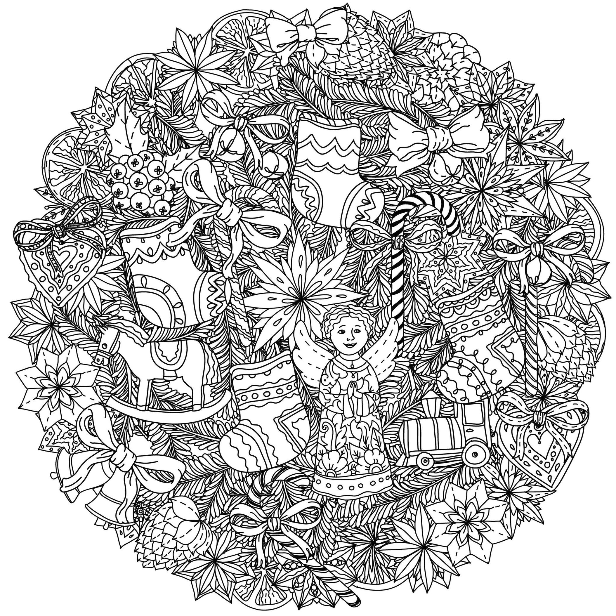 Get This Adult Christmas Coloring Pages Free to Print Complex Ornament  Mandala ojv7 !