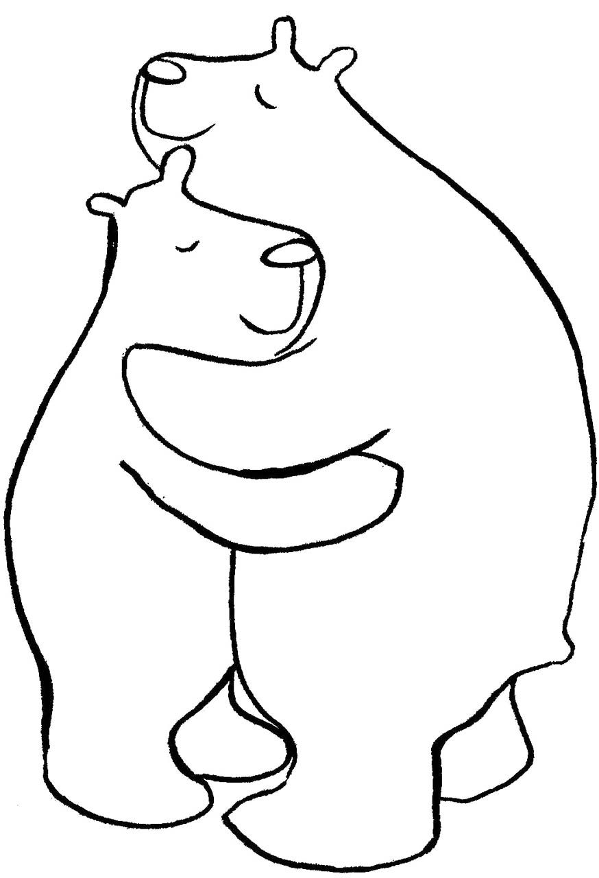 Bear Hug Coloring Page | Bear paw quilt, Bear coloring pages, Bear pattern