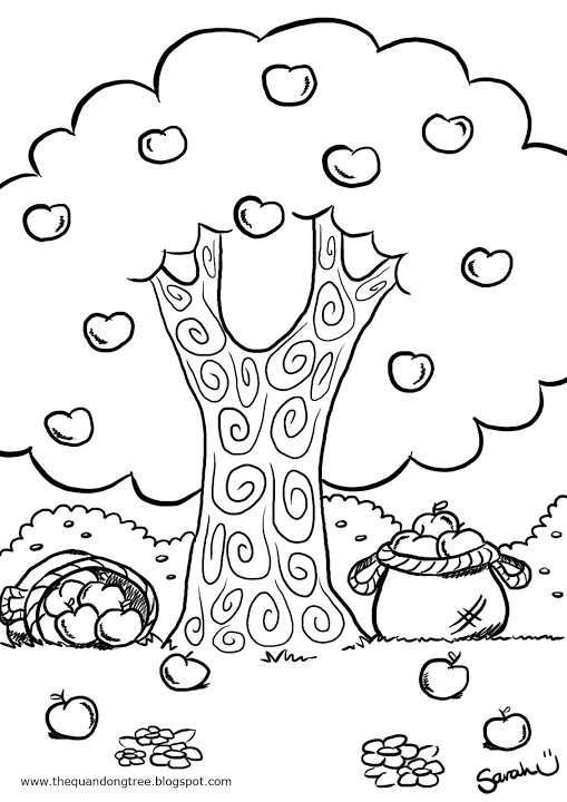 Apple Orchard Coloring Pages - Coloring Home