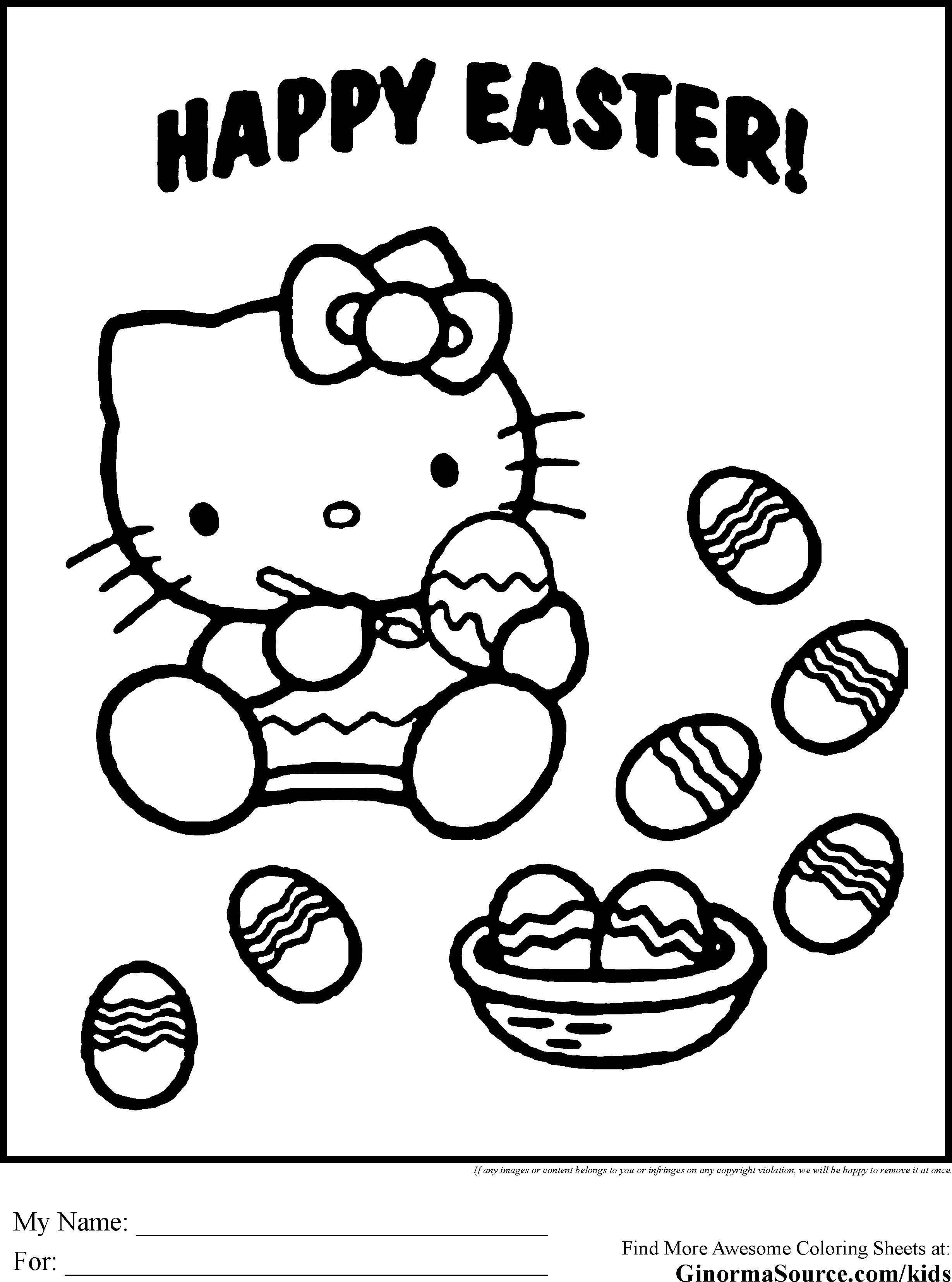 Coloring Pages Hello Kitty Easter Eggs - GINORMAsource Kids | Hello kitty  colouring pages, Hello kitty coloring, Easter coloring pages