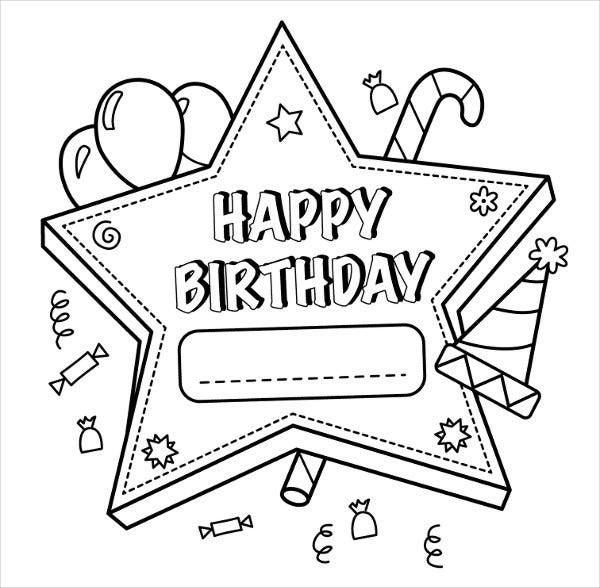 9+ Happy Birthday Coloring Pages - Free PSD, JPG, Gif Format Download |  Free & Premium Templates