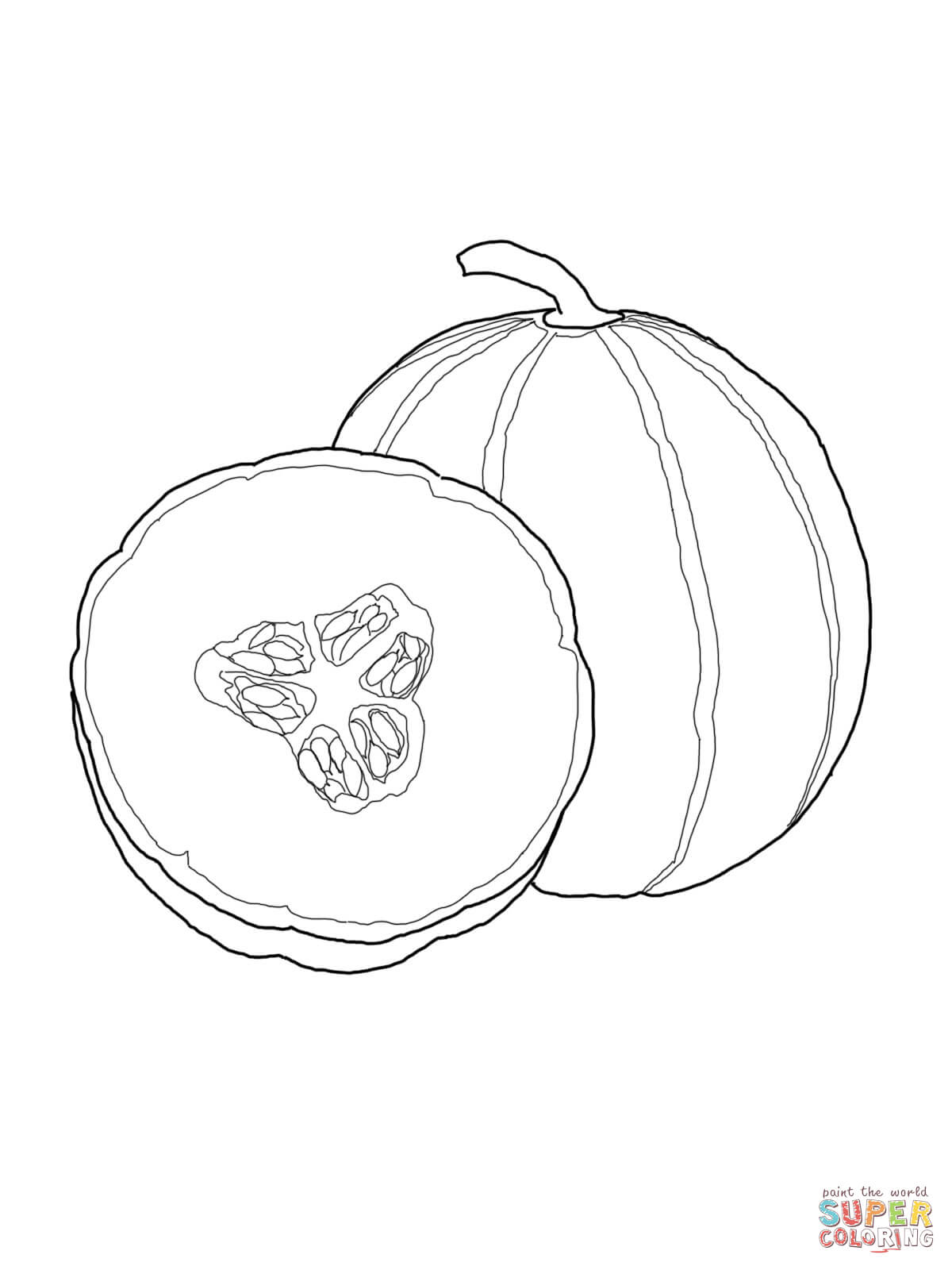 Cantaloupe coloring page | Free Printable Coloring Pages