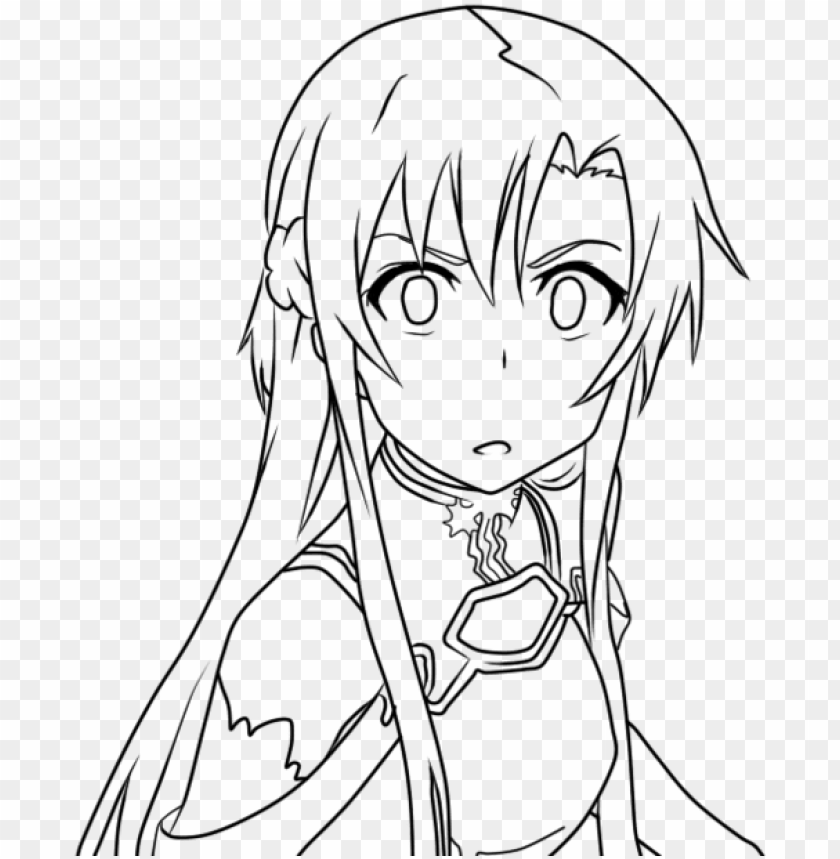 asuna yuuki lineart by nightraytsukishiro on deviantart - kirito and asuna  coloring pages PNG image with transparent background | TOPpng