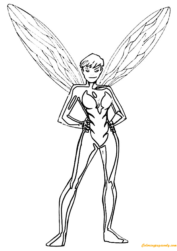 Avengers Team Member The Wasp Coloring Page - Free Coloring Pages ...