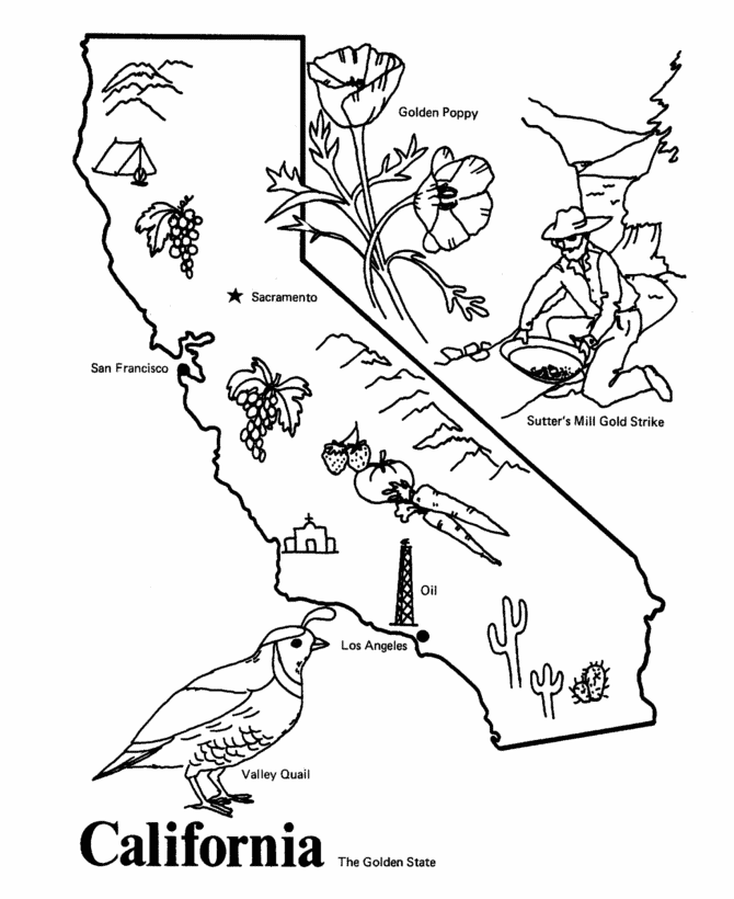 USA-Printables: State of California Coloring Pages - California ...