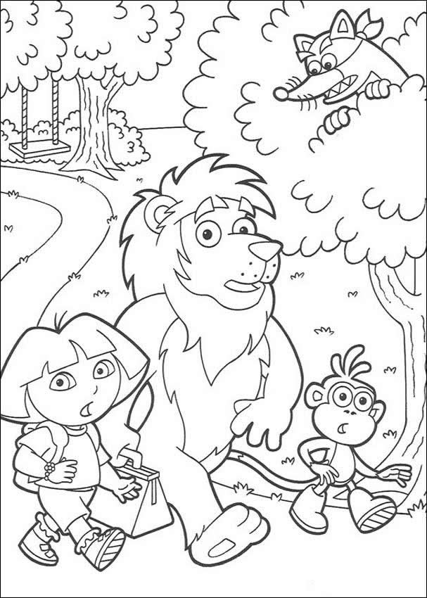 Dora The Explorer Coloring Pages Dora The Exlorer Boots Swiper Coloring Home