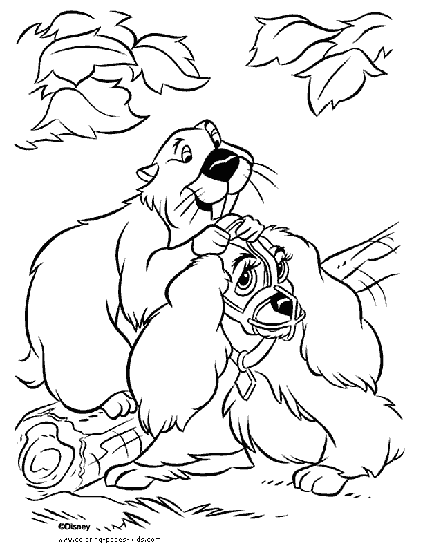 Lady and the Tramp coloring pages - Coloring pages for kids ...