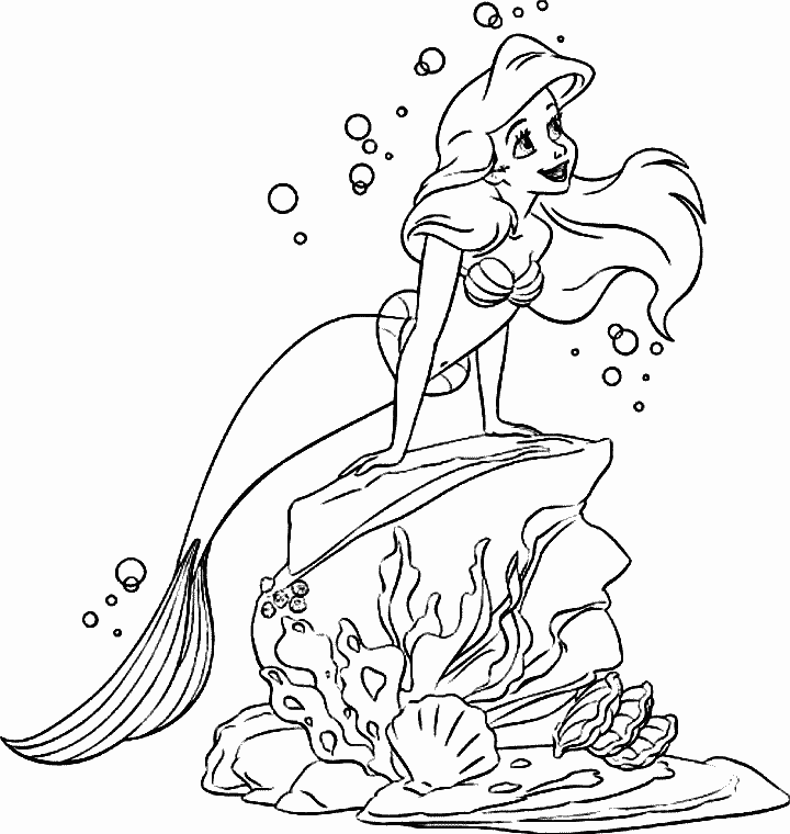 Ariel Princess Coloring Pages Printable - Coloring Pages For All Ages