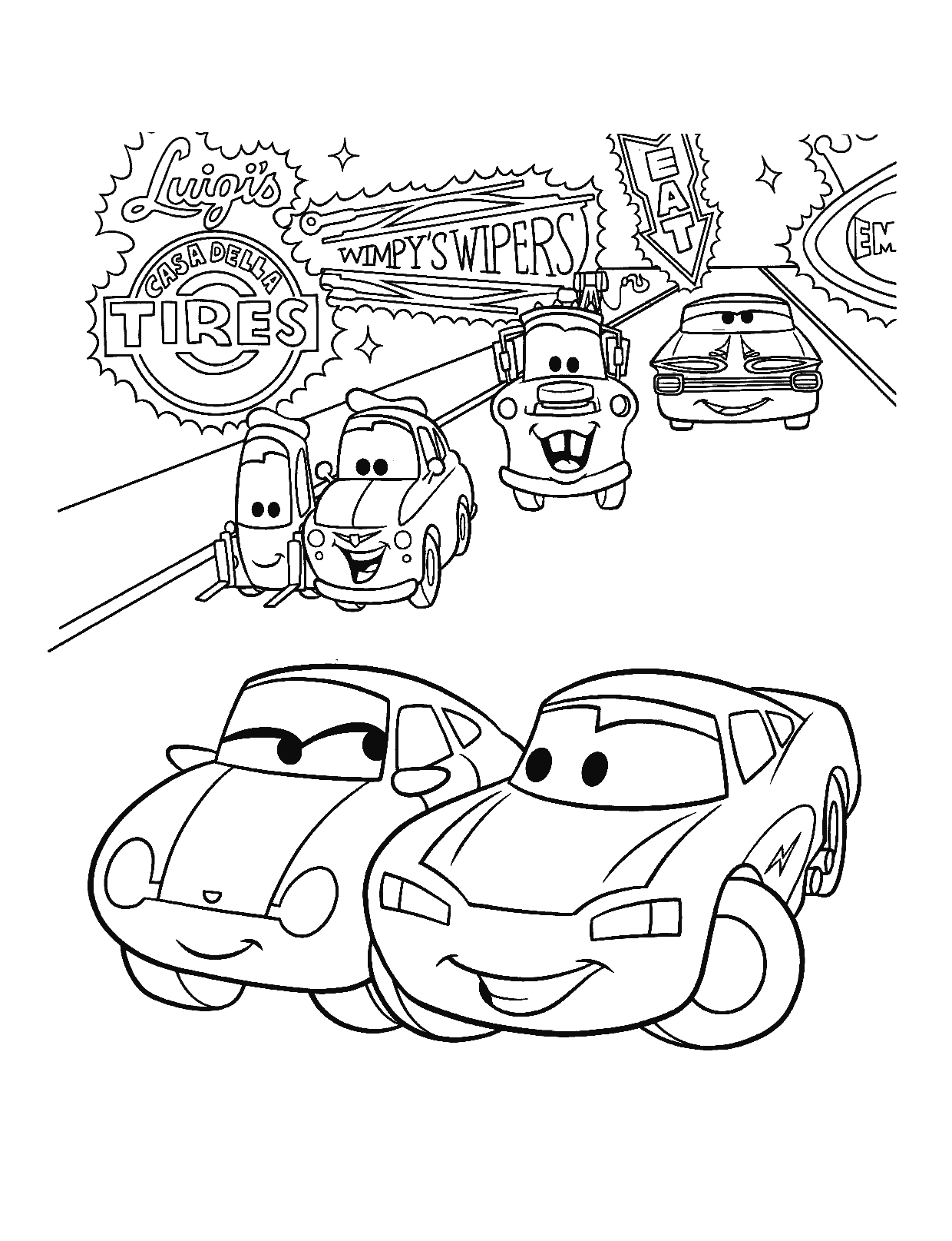 Disney Cars Coloring Pages PDF   Coloring Home