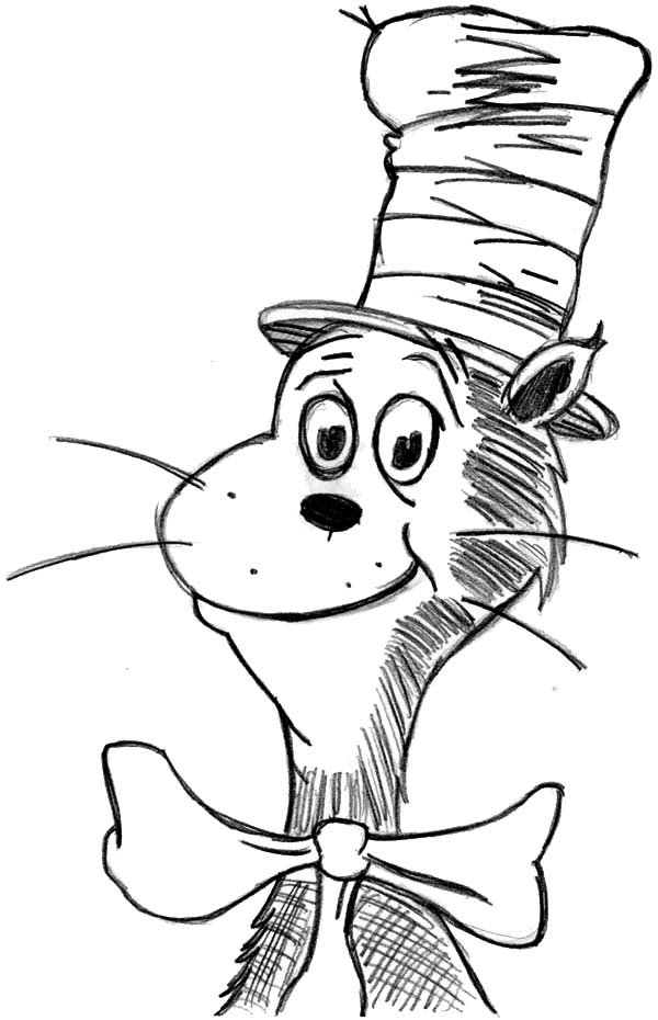Drawing Dr Seuss the Cat in the Hat Coloring Page | Color Luna