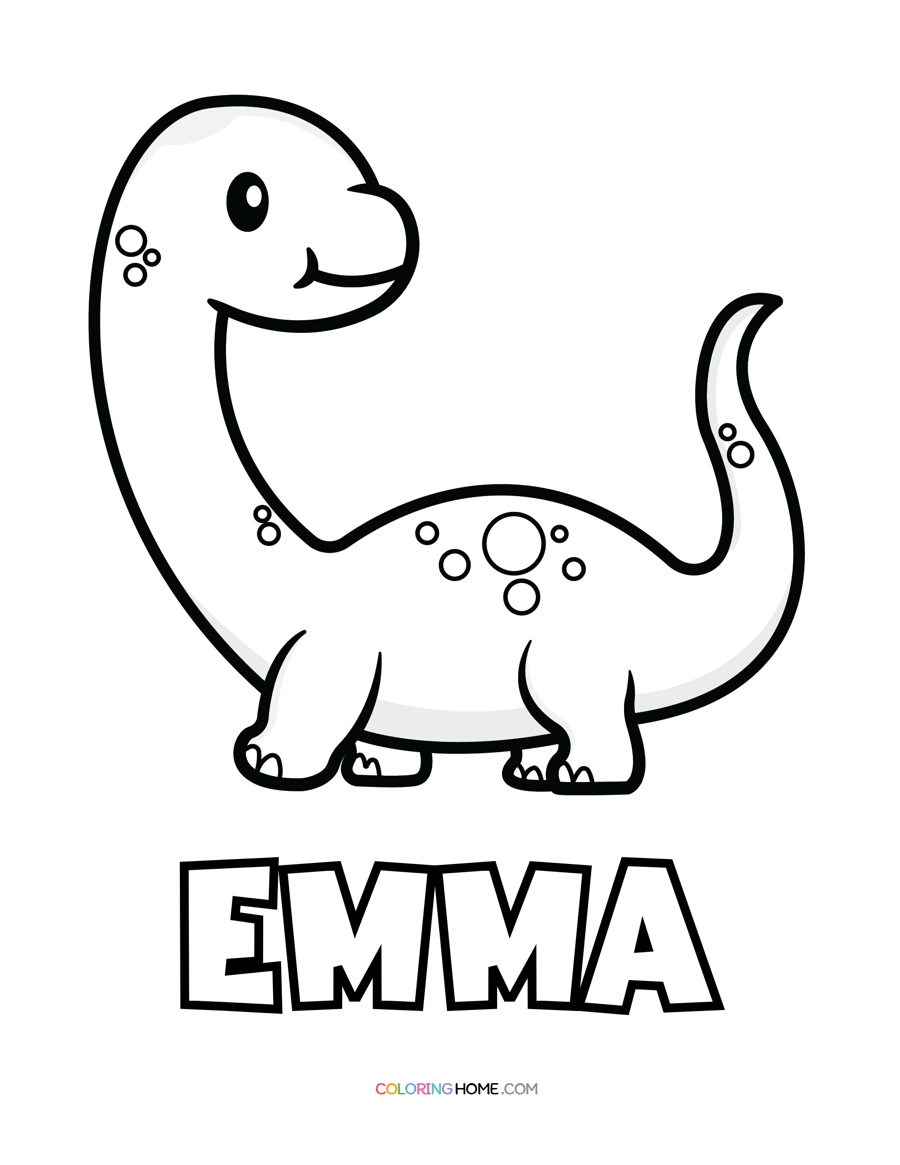 Emma dinosaur coloring page