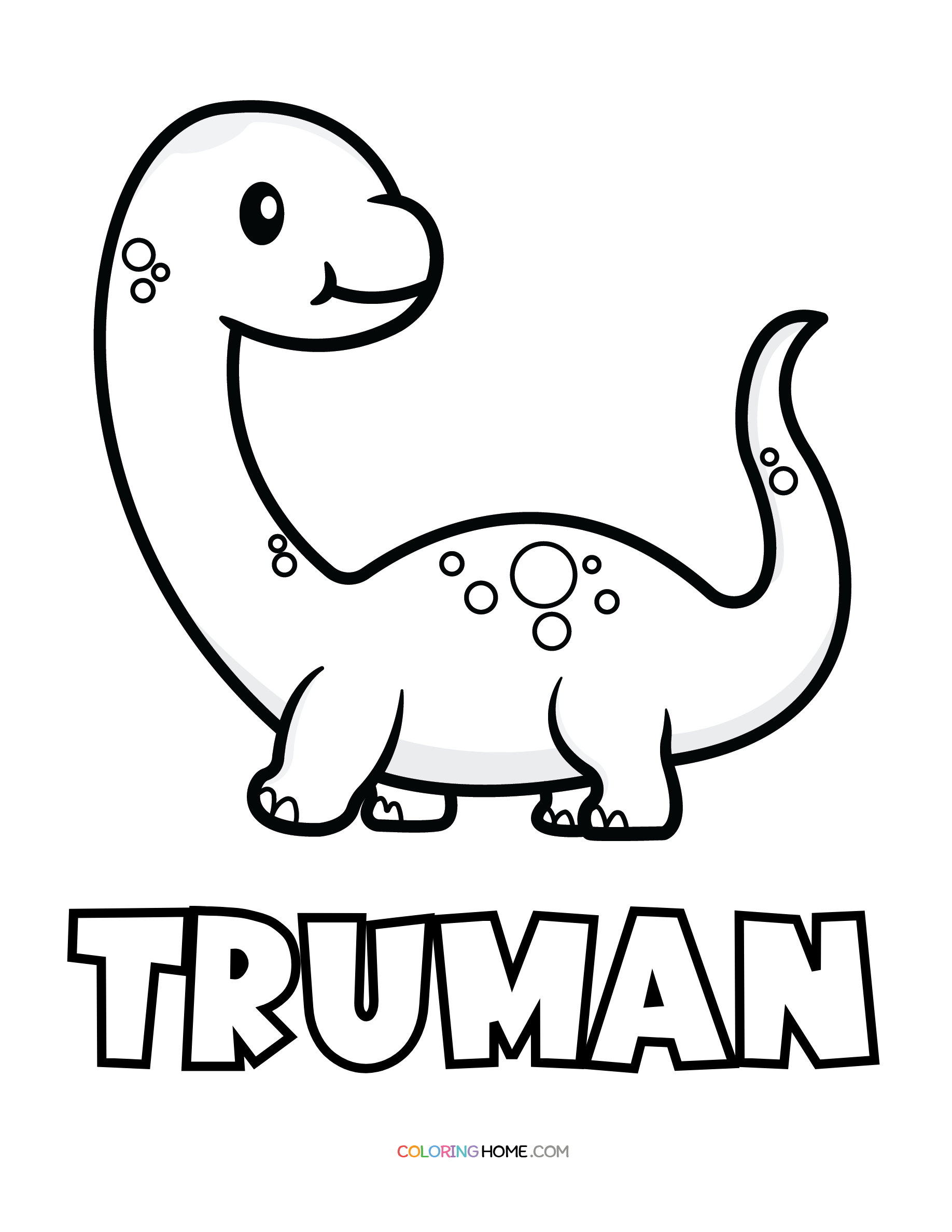 Truman dinosaur coloring page