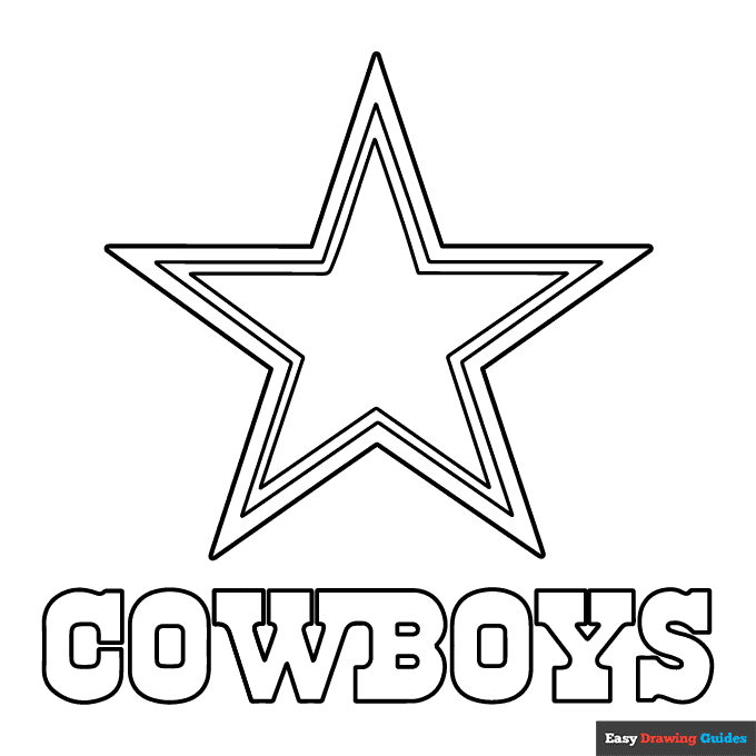 Dallas Cowboys Logo Coloring Page | Easy Drawing Guides