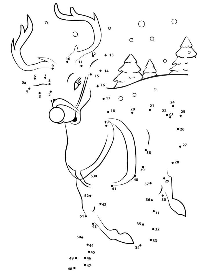 Connect The Dots Christmas - Free Printable Coloring Pages for Kids