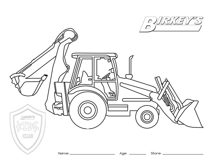 Tractor Backhoe Coloring Page | Truck coloring pages, Tractor coloring pages,  Free coloring pages