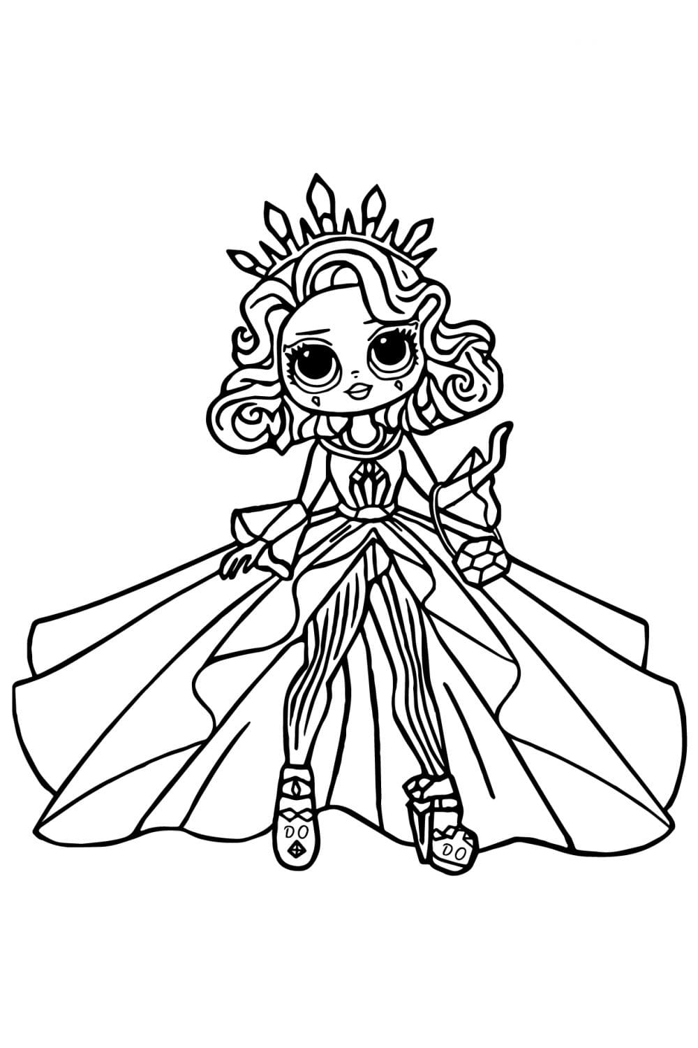 LOL OMG Queen Crystal Coloring Page - Free Printable Coloring Pages for Kids