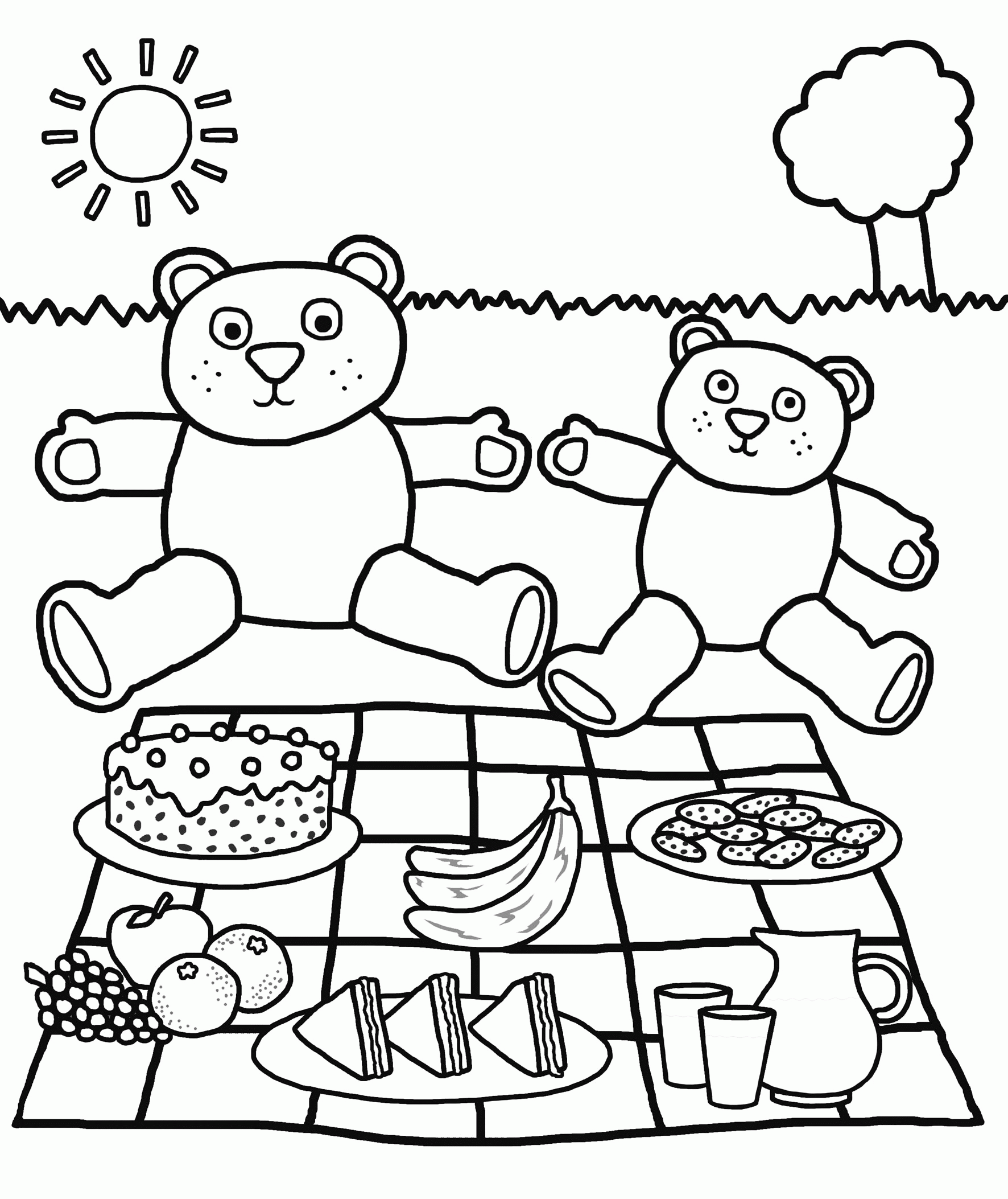 Picnic - Coloring Pages for Kids and for Adults