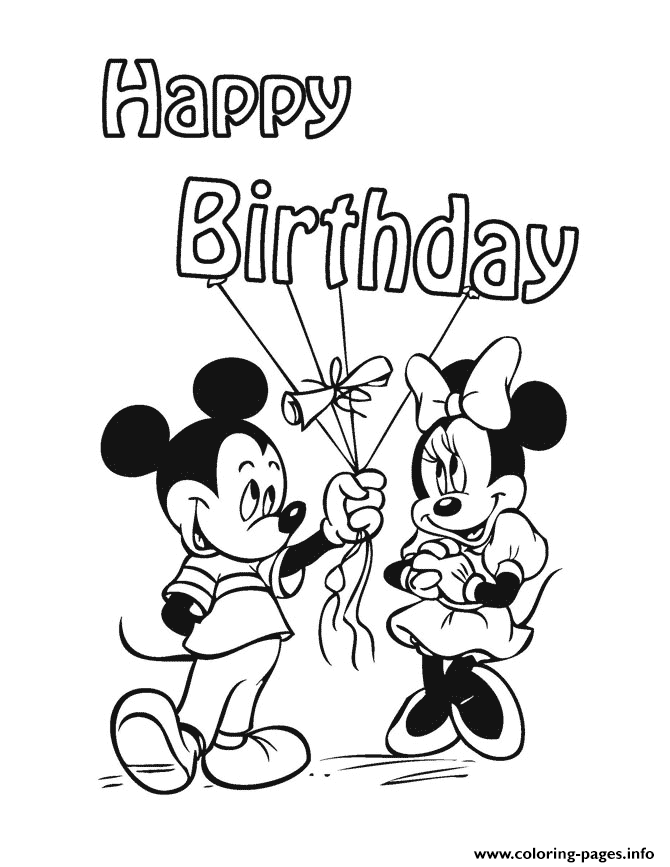 happy birthday disney coloring pages coloring home